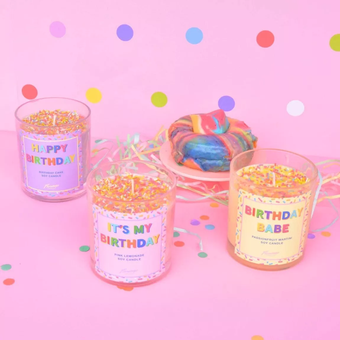 Sprinkled Birthday Candle with Passion Fruit Martini